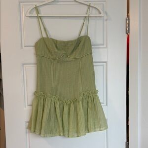 Peppermayo Light Green Ruffled Camisole
